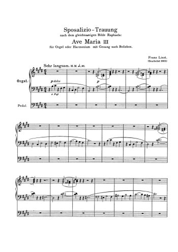Ave Maria III pour orgue Partitions gratuites